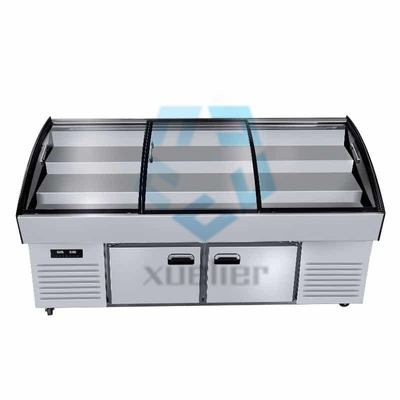 Commercial Stainless Steel Glass Door Chest Freezer 220V