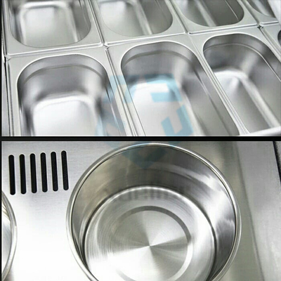 Sliding Door Ice Cream Showcase Freezer Direct Cooling 10 Trays 6 Barrels