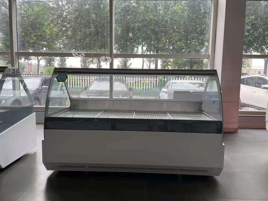 Sliding Curved Glass Deli Butcher Fridge Display Direct Cooling