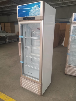 Rose Gold Aluminium Door Frame Vertical Single Door Glass Door Display Freezer