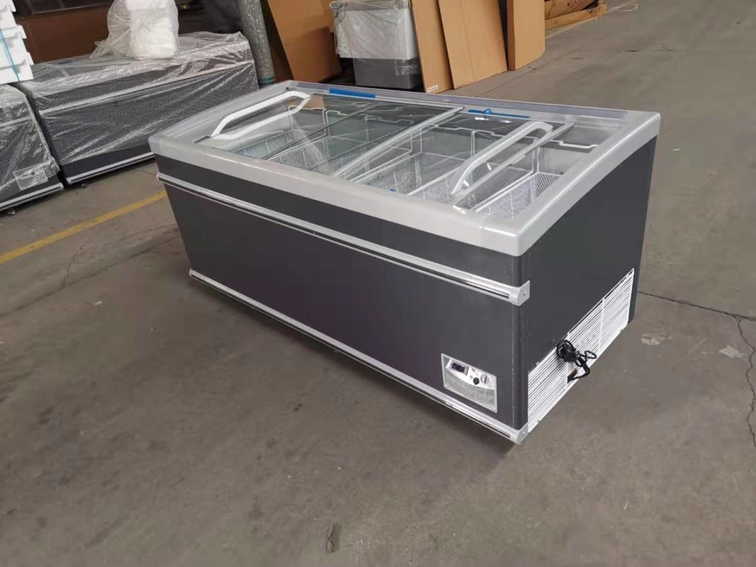 Smooth Glass Door Freezer Refrigerator Supermarket Large Capacity